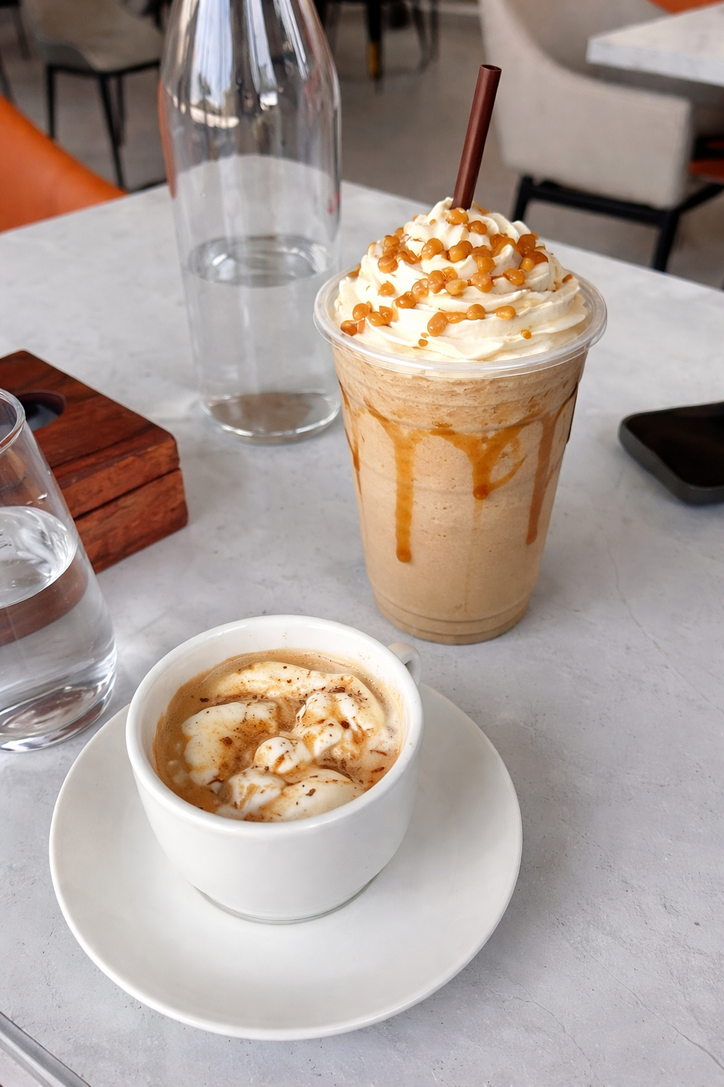 Chilled Caramel Frappé at Bloom & Brreeze Café